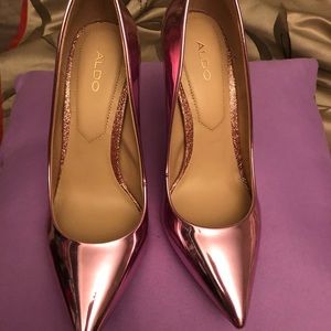 🌸ALDO HEELS🌸 metallic pink